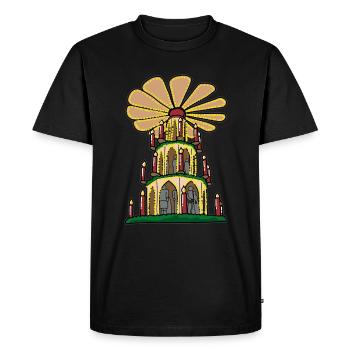 Pyramide de Noël pyramide de Erzgebirge Noël - T-shirt Premium bio Homme - noir - Devant - Nico (187cm)