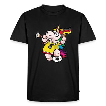 Fan de foot licorne drapeau Allemagne Vuvuzela - T-shirt Premium bio Homme - noir - Devant - Nico (187cm)