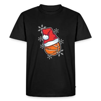 Casquette de basket de Noël - T-shirt Premium bio Homme - noir - Devant - Nico (187cm)