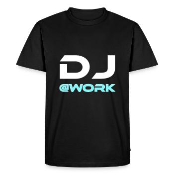 DJ at work - Men's Premium Organic T-Shirt - black - Front - Nico (187cm)