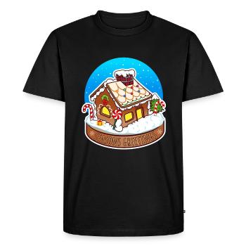 Maison en pain d’épices Humour Pain d’épice Maison Noël - T-shirt Premium bio Homme - noir - Devant - Nico (187cm)
