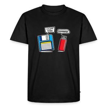 Je suis votre père Humour sur clé USB Dsikette - T-shirt Premium bio Homme - noir - Devant - Nico (187cm)