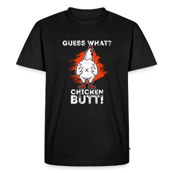 Devinez quel bout de poulet - T-shirt Premium bio Homme - noir - Devant - Nico (187cm)
