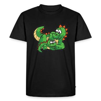 DINO FAMILY mother son dragon DIno dinosaur - Men's Premium Organic T-Shirt - black - Front - Nico (187cm)
