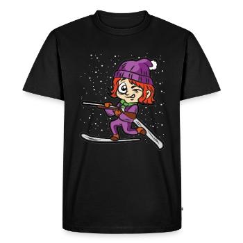 COOL BIATHLON GIRL sports d'hiver filles femmes - T-shirt Premium bio Homme - noir - Devant - Nico (187cm)