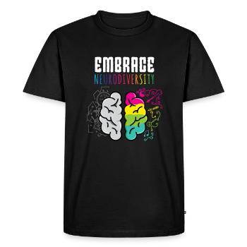 Adoptez la neurodiversité Drôle disant autisme - T-shirt Premium bio Homme - noir - Devant - Nico (187cm)
