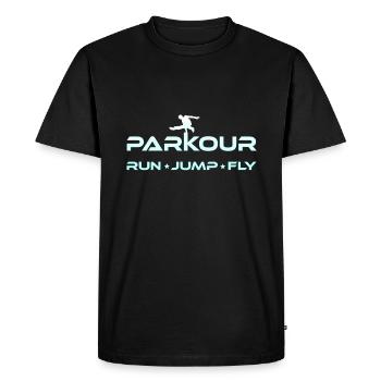 Parkour freerun - T-shirt Premium bio Homme - noir - Devant - Nico (187cm)
