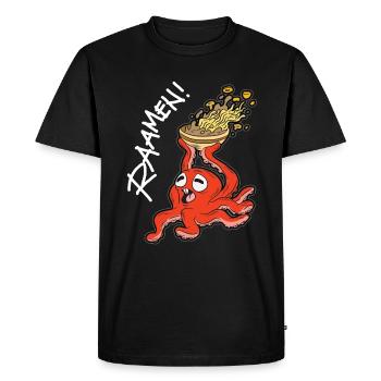 OKTUPOS RAMEN nouilles humour culinaire japonais - T-shirt Premium bio Homme - noir - Devant - Nico (187cm)