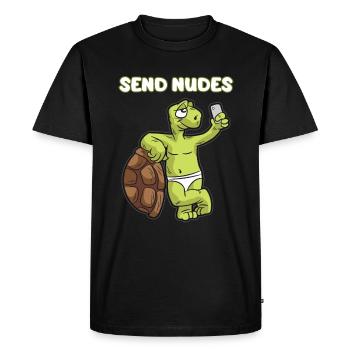 ENVOYER DES NUDES mignon nue tortue nackidei - T-shirt Premium bio Homme - noir - Devant - Nico (187cm)