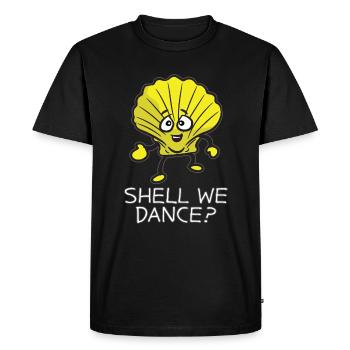 SHELL WE DANCE Funny Dancing Shell Humor - Men's Premium Organic T-Shirt - black - Front - Nico (187cm)