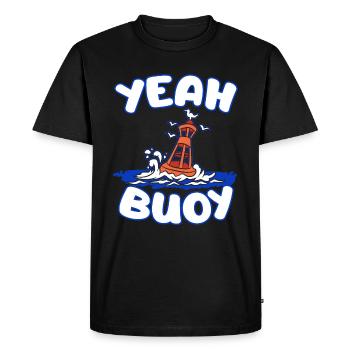 YEAH BUOY Boye Seefahrer Seefahrt Norddeutschland - Men's Premium Organic T-Shirt - black - Front - Nico (187cm)