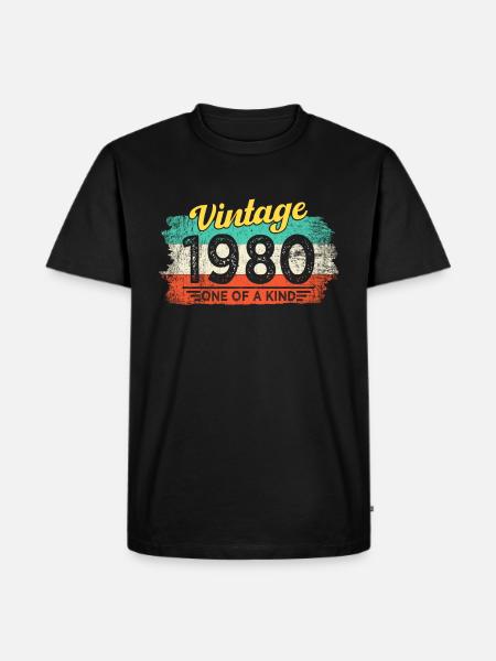 Vintage vintage 1980 retro 41-jarige verjaardag - Mannen Premium Bio T-shirt - zwart