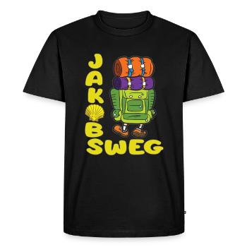 JAKOBSWEG randonneur pèlerin voyage coquille de pèlerin - T-shirt Premium bio Homme - noir - Devant - Nico (187cm)
