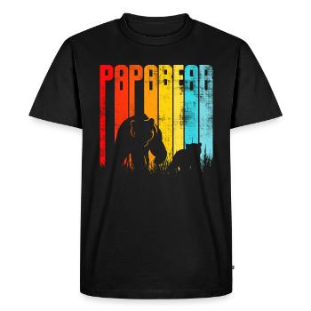 PAPA Silhouette d’ours arc-en-ciel - T-shirt Premium bio Homme - noir - Devant - Nico (187cm)