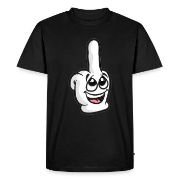 Rire doigt du milieu effronté puant doigt humour - T-shirt Premium bio Homme - noir - Devant - Nico (187cm)