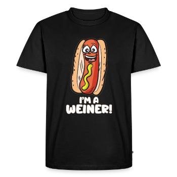 IM A WEINER Cheeky sausage hot dog humor - Men's Premium Organic T-Shirt - black - Front - Nico (187cm)