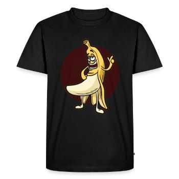 Cheeky banana nudity banana peel fruit - T-shirt Premium bio Homme - noir - Devant - Nico (187cm)