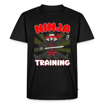 NINJA EN FORMATION - T-shirt Premium bio Homme - noir - Devant - Nico (187cm)