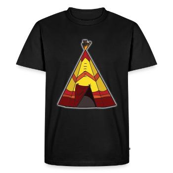 TEEPEE Indian Tent - Men's Premium Organic T-Shirt - black - Front - Nico (187cm)