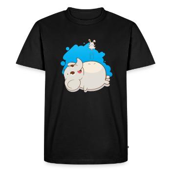 Sauter la souris sur l'éléphant - T-shirt Premium bio Homme - noir - Devant - Nico (187cm)