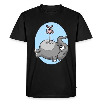 Sauter la souris sur l'éléphant - T-shirt Premium bio Homme - noir - Devant - Nico (187cm)