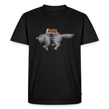 Chat sandwich science humour perpetuum mobile - T-shirt Premium bio Homme - noir - Devant - Nico (187cm)