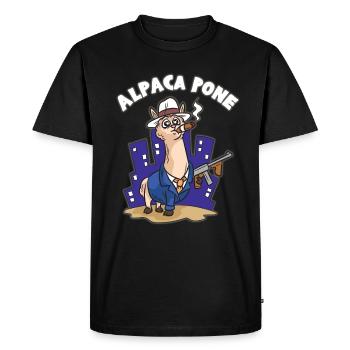 ALPACA PONE Alpaca Mafia Boss Humour - T-shirt Premium bio Homme - noir - Devant - Nico (187cm)