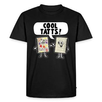 COOL TATTS Tattooed Tattoo Humor Block Funny - T-shirt Premium bio Homme - noir - Devant - Nico (187cm)