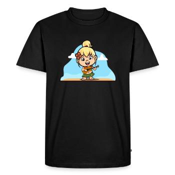 Hula Hawai Girl with Bastrock Girarre Aloha - Men's Premium Organic T-Shirt - black - Front - Nico (187cm)