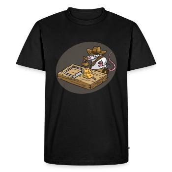 INDIANA JONES Souris Pièges Fromage Enfants Humour - T-shirt Premium bio Homme - noir - Devant - Nico (187cm)