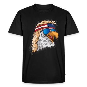 American bald eagle Patriot USA - Men's Premium Organic T-Shirt - black - Front - Nico (187cm)