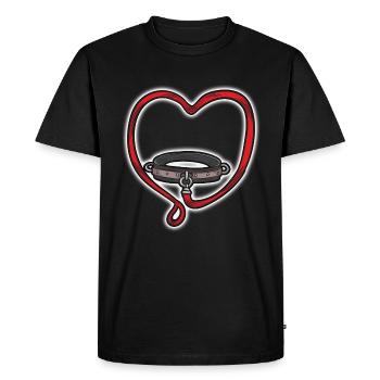 Collier d’esclave Collier Laisse BDSM Bondage Love - T-shirt Premium bio Homme - noir - Devant - Nico (187cm)