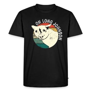 Oh Long Johnson Chat Rétro Vintage Cadeau - T-shirt Premium bio Homme - noir - Devant - Nico (187cm)