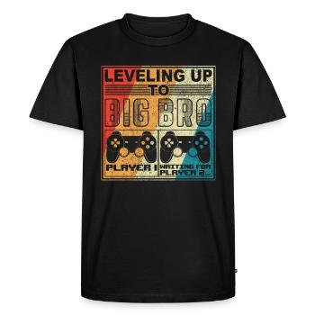 Leveling Up to Big Bro Gamer Controller Brother - Men's Premium Organic T-Shirt - black - Front - Nico (187cm)