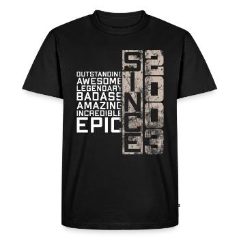 Legendary Epic Since 2003 Limited Edition 19 years - Men's Premium Organic T-Shirt - black - Front - Nico (187cm)