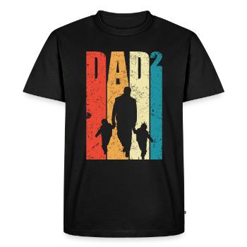 Papa Hoch 2 Papa Hoch 2 Enfants Double Fête des Pères - T-shirt Premium bio Homme - noir - Devant - Nico (187cm)