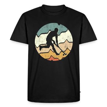 Joueur de hockey sur gazon Joueur de hockey rétro hockey - T-shirt Premium bio Homme - noir - Devant - Nico (187cm)