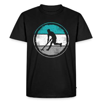 Joueur de hockey Retro Hockey sur gazon - T-shirt Premium bio Homme - noir - Devant - Nico (187cm)