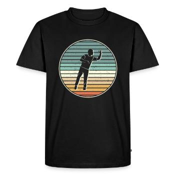 Joueur de fléchettes Joueur de fléchettes rétro - T-shirt Premium bio Homme - noir - Devant - Nico (187cm)