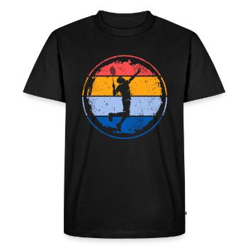 Joueur de badminton Joueur de badminton rétro badminton - T-shirt Premium bio Homme - noir - Devant - Nico (187cm)