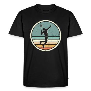 Joueur de badminton Joueur de badminton rétro Badminton - T-shirt Premium bio Homme - noir - Devant - Nico (187cm)