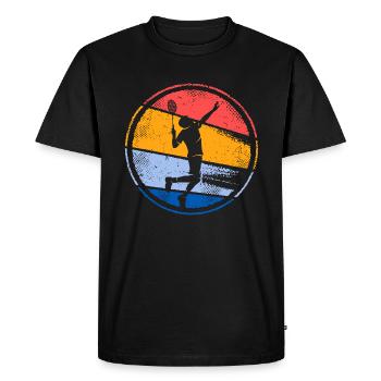 Joueur de badminton joueur de badminton rétro Badminton - T-shirt Premium bio Homme - noir - Devant - Nico (187cm)