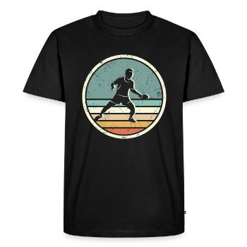 Tennis de Table Retro Ping Pong Joueur de Tennis de Table - T-shirt Premium bio Homme - noir - Devant - Nico (187cm)