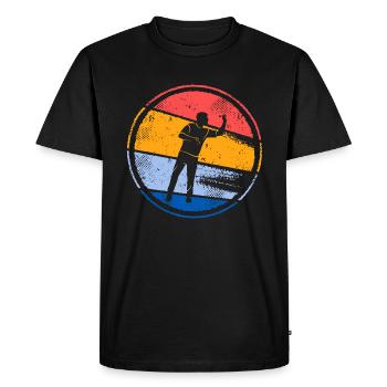 Darts Player Darts Game Retro Darts Player - Men's Premium Organic T-Shirt - black - Front - Nico (187cm)