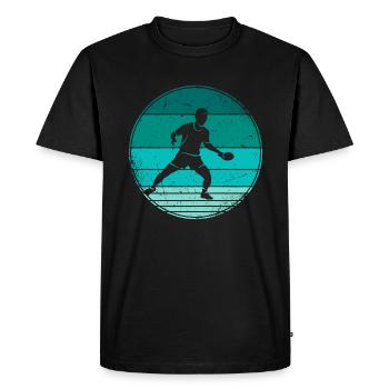 Joueur de tennis de table Retro Ping Pong Tennis de table - T-shirt Premium bio Homme - noir - Devant - Nico (187cm)