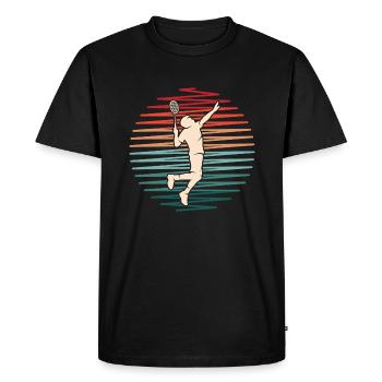 Joueur de badminton Badminton - T-shirt Premium bio Homme - noir - Devant - Nico (187cm)