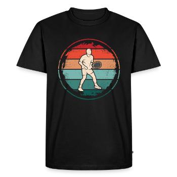 Joueur de tennis Entraîneur de tennis Joueur de tennis vintage - T-shirt Premium bio Homme - noir - Devant - Nico (187cm)