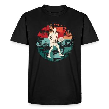 joueur de tennis club de tennis joueur de tennis rétro - T-shirt Premium bio Homme - noir - Devant - Nico (187cm)