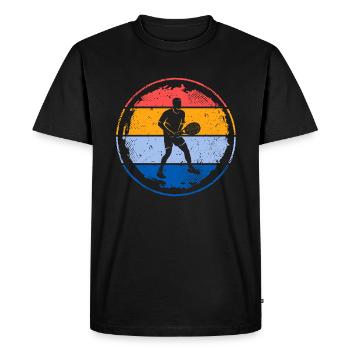 Jeu de tennis Vintage Raquette Joueur de tennis - T-shirt Premium bio Homme - noir - Devant - Nico (187cm)