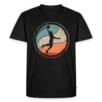 Joueur de basket-ball Basket-ball Joueur de basket-ball vintage - T-shirt Premium bio Homme - noir - Devant - Nico (187cm)